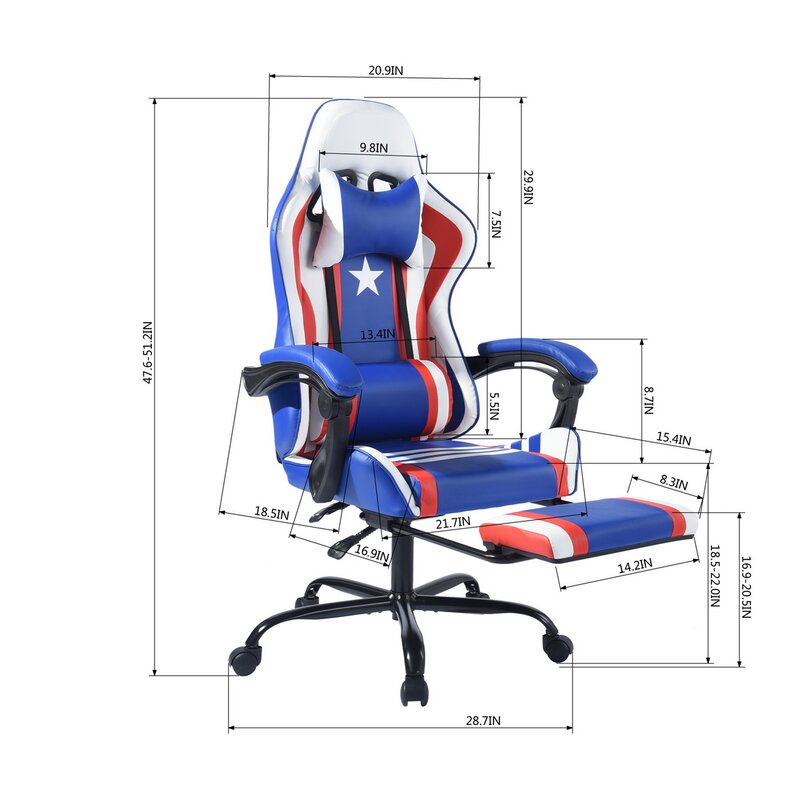 Faux Leather High-Back Ergonomic Racing Game Chair