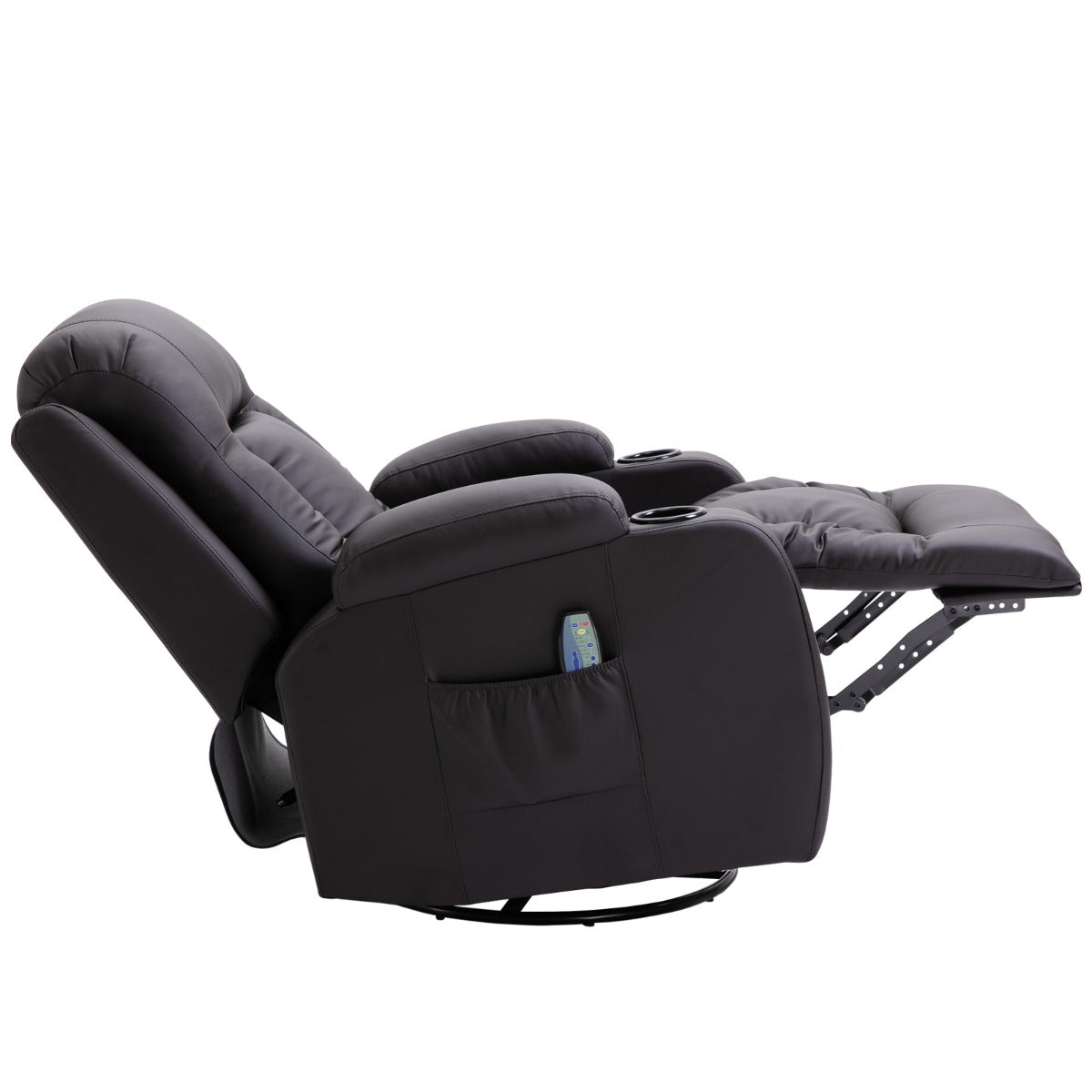Luxury Faux Leather Heated Vibrating Massage Recliner Chair with 360 Swivel and Remote