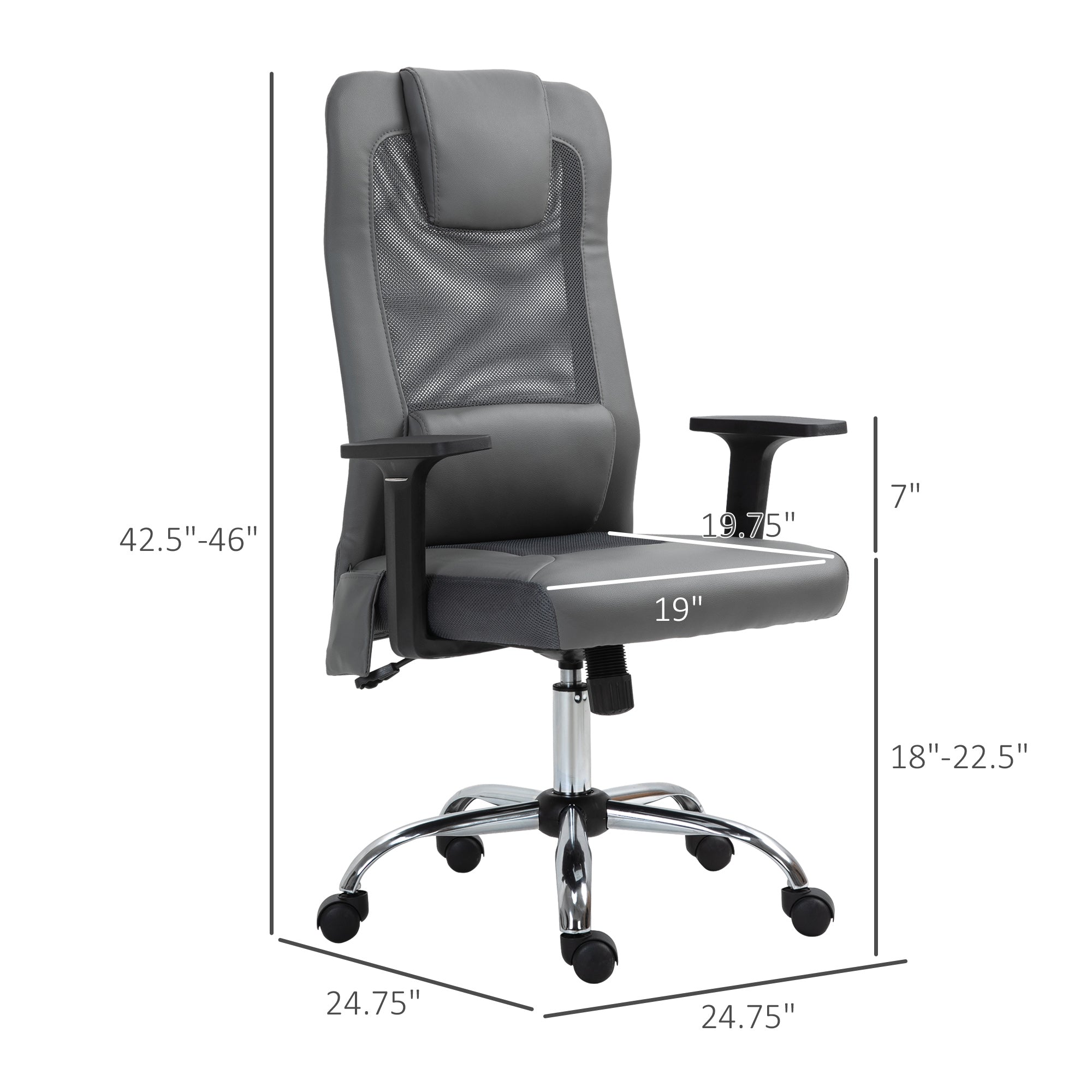 Mesh Office Chair with Rechargeable Electric Vibration Massage Lumbar Rocking, with Pillow, Wheels
