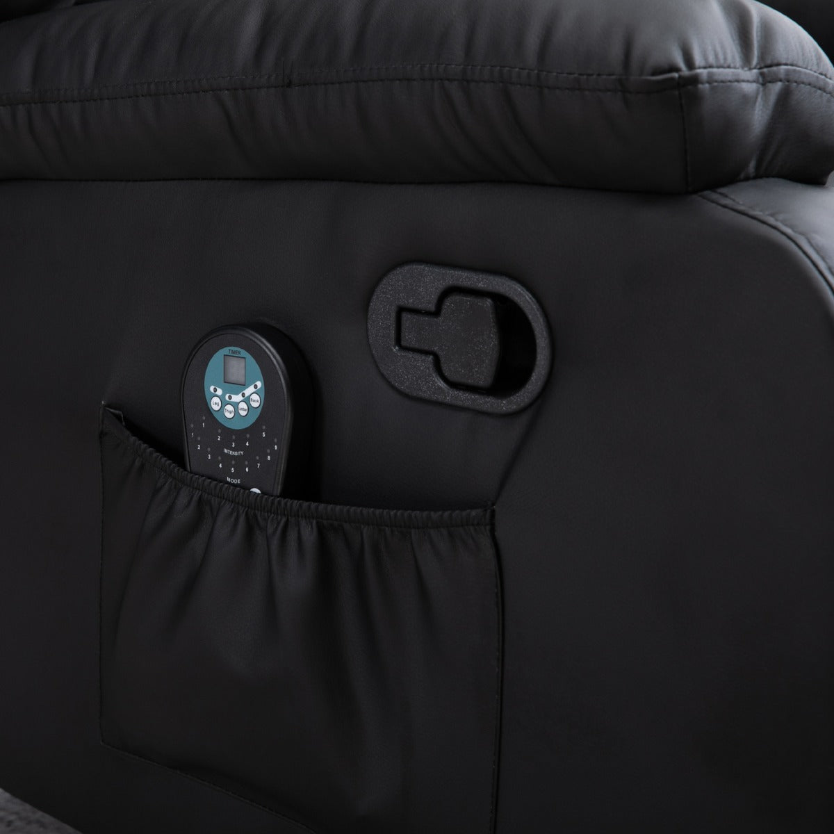 Manual Massage Recliner Chair with Heat and Remote Control 8 Massaging Points PU Leather