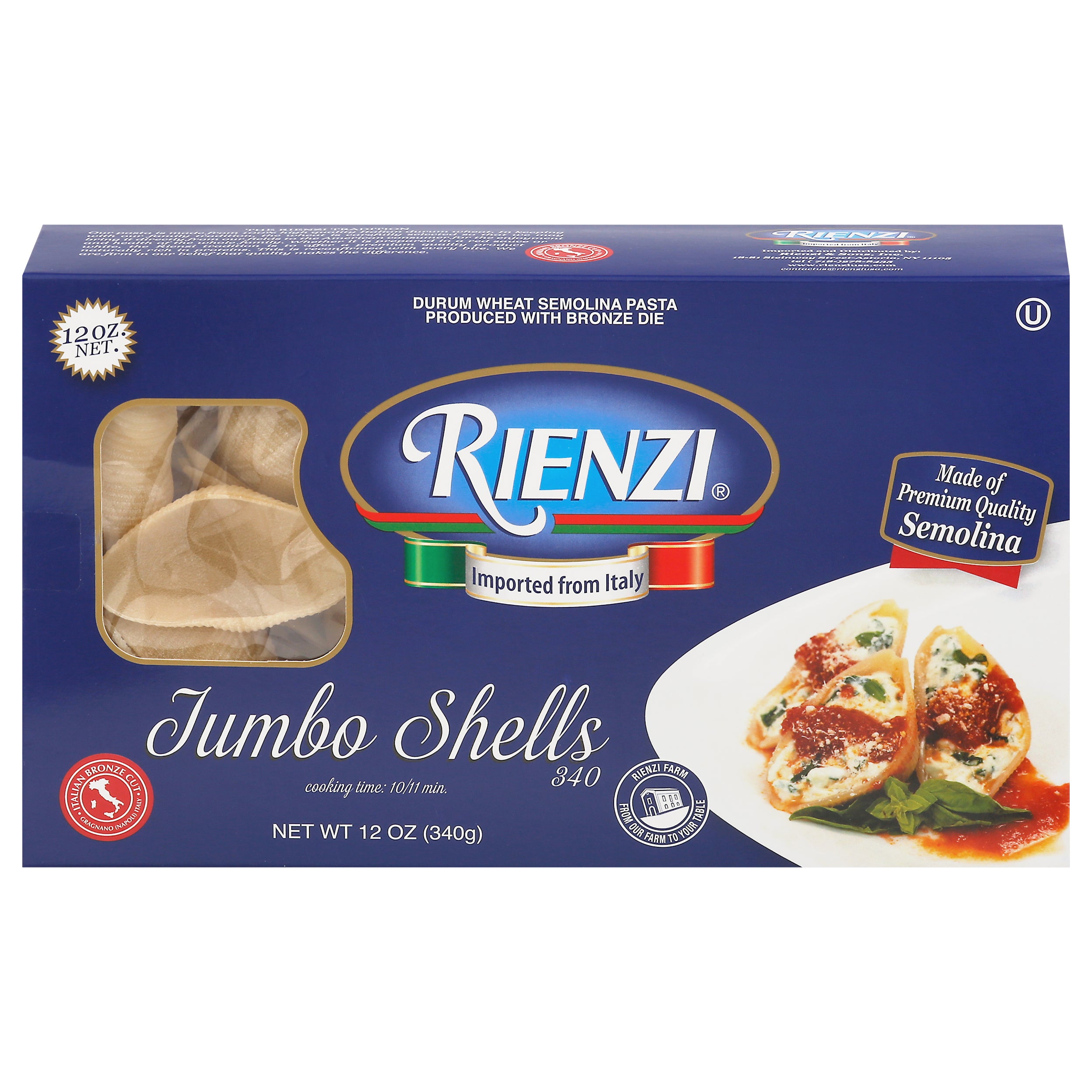 Rienzi Jumbo Shells - 12 OZ 12 Pack