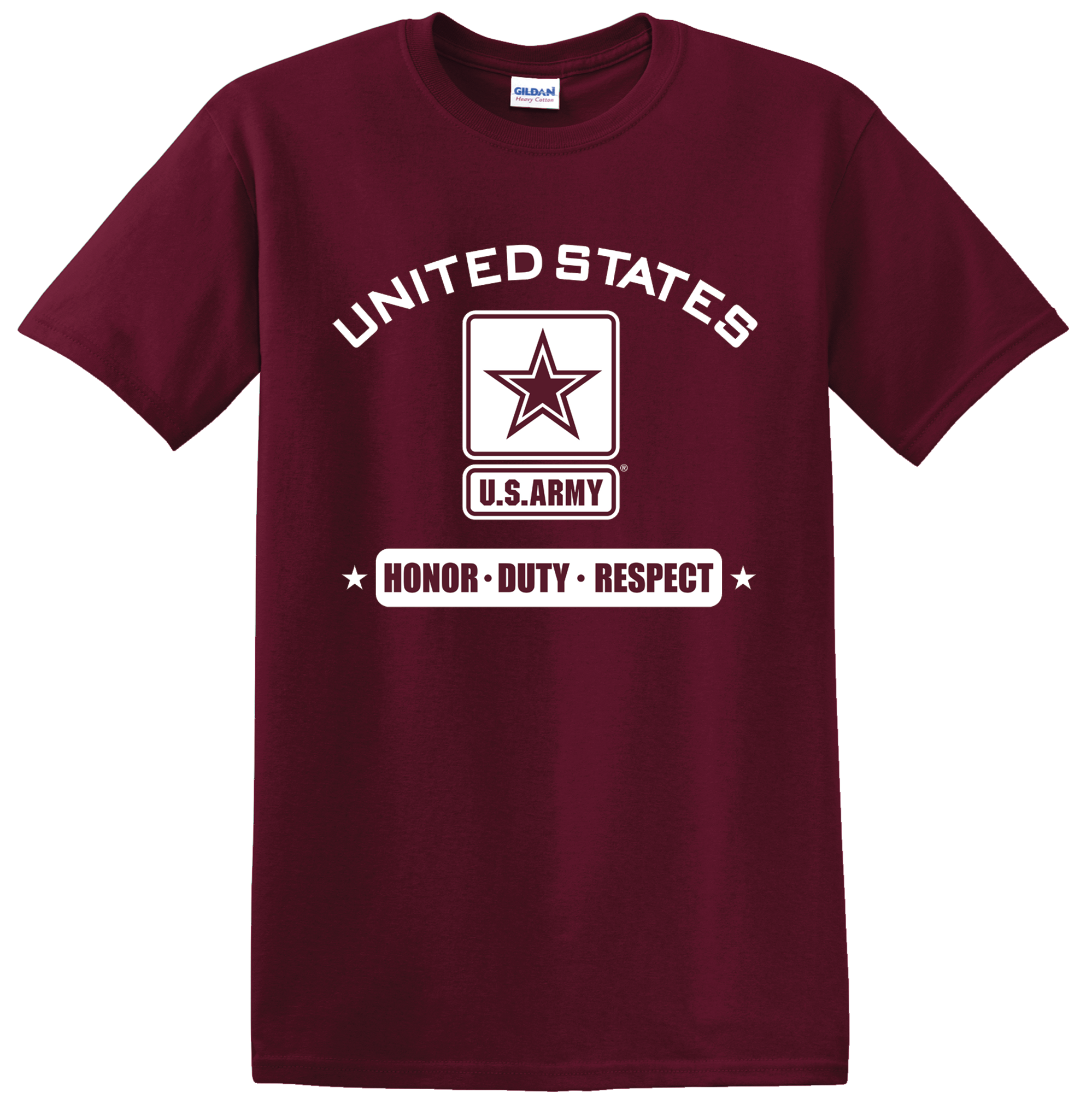 United States Army Honor Duty Respect with Army Star on Unisex Short Sleeve T-Shirt