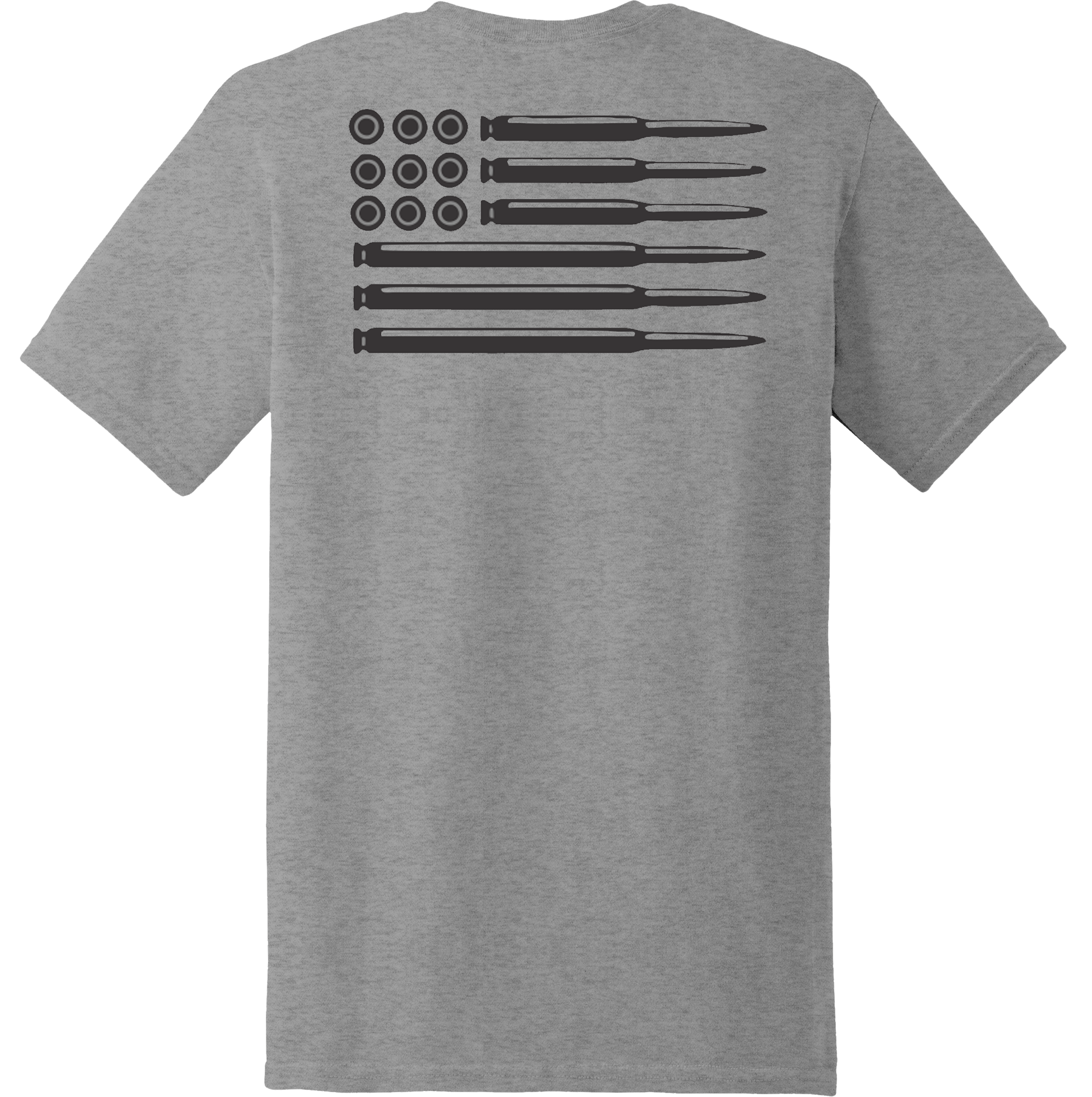 American Flag Bullets Design Full Back T-Shirt