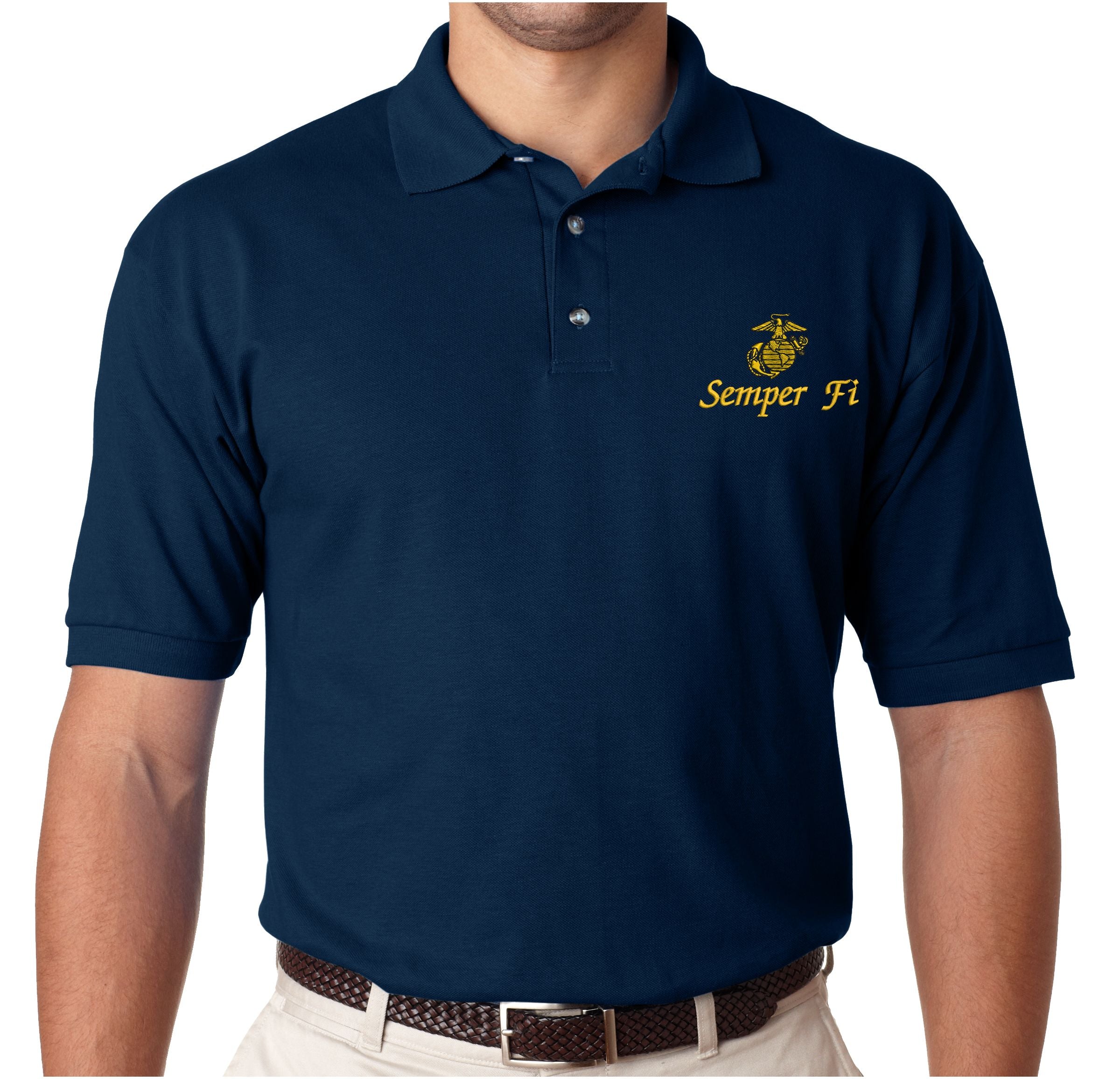 Semper Fi with Eagle, Globe and Anchor Polo Shirt