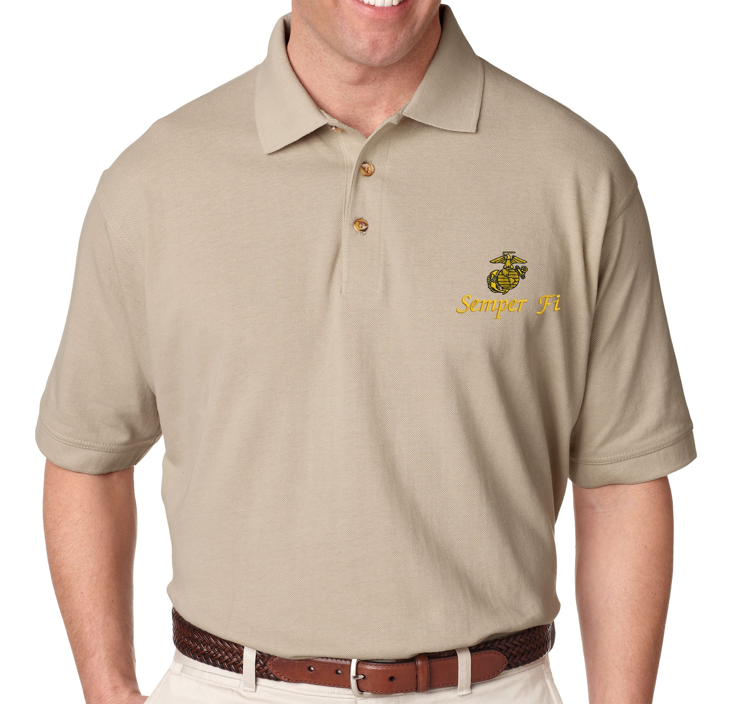 Semper Fi with Eagle, Globe and Anchor Polo Shirt