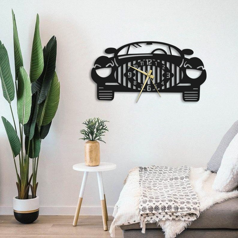 England Car Wall Metal Clock