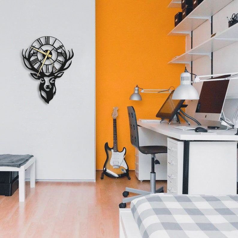 Deer Metal Wall Clock