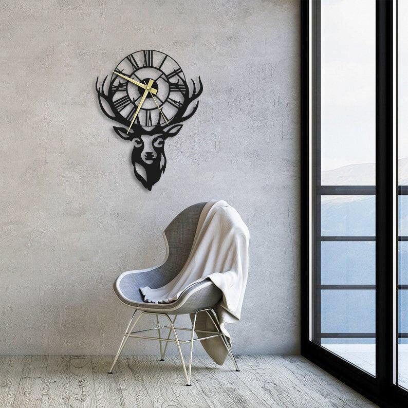 Deer Metal Wall Clock