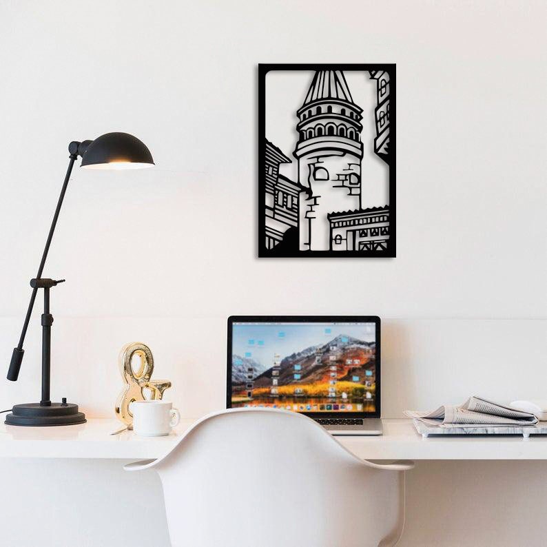 Galata Tower Wall Metal Art Merror