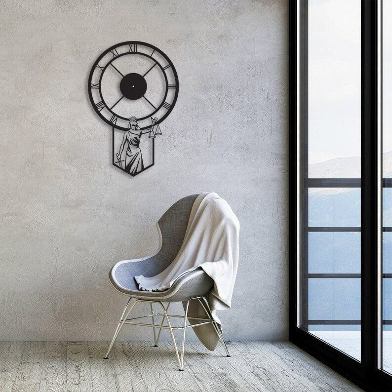 Justice Wall Metal Clock