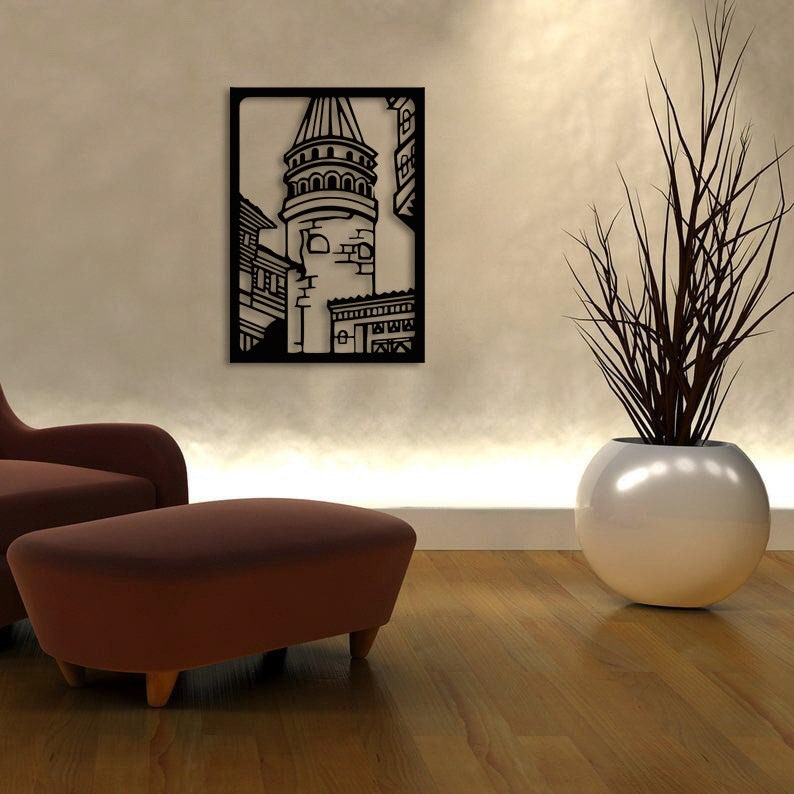 Galata Tower Wall Metal Art Merror