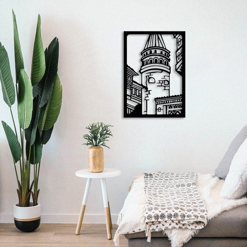 Galata Tower Wall Metal Art Merror