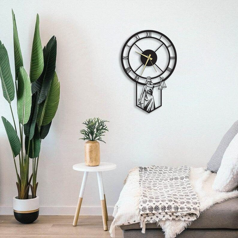 Justice Wall Metal Clock