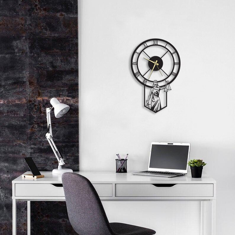 Justice Wall Metal Clock