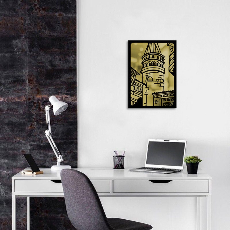 Galata Tower Wall Metal Art Merror