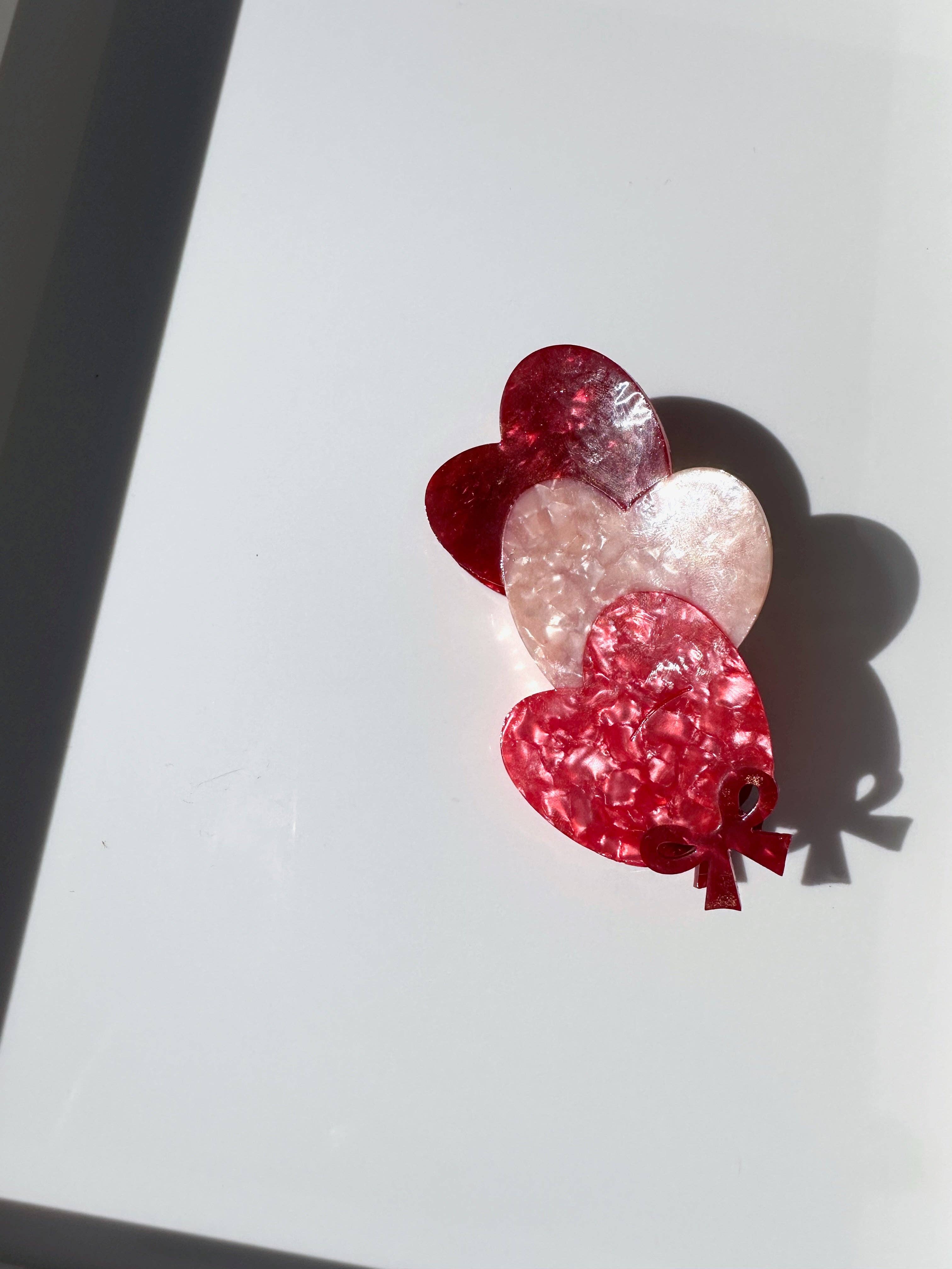 Handmade Love Hearts Claw Hair Clip | Valentines Day