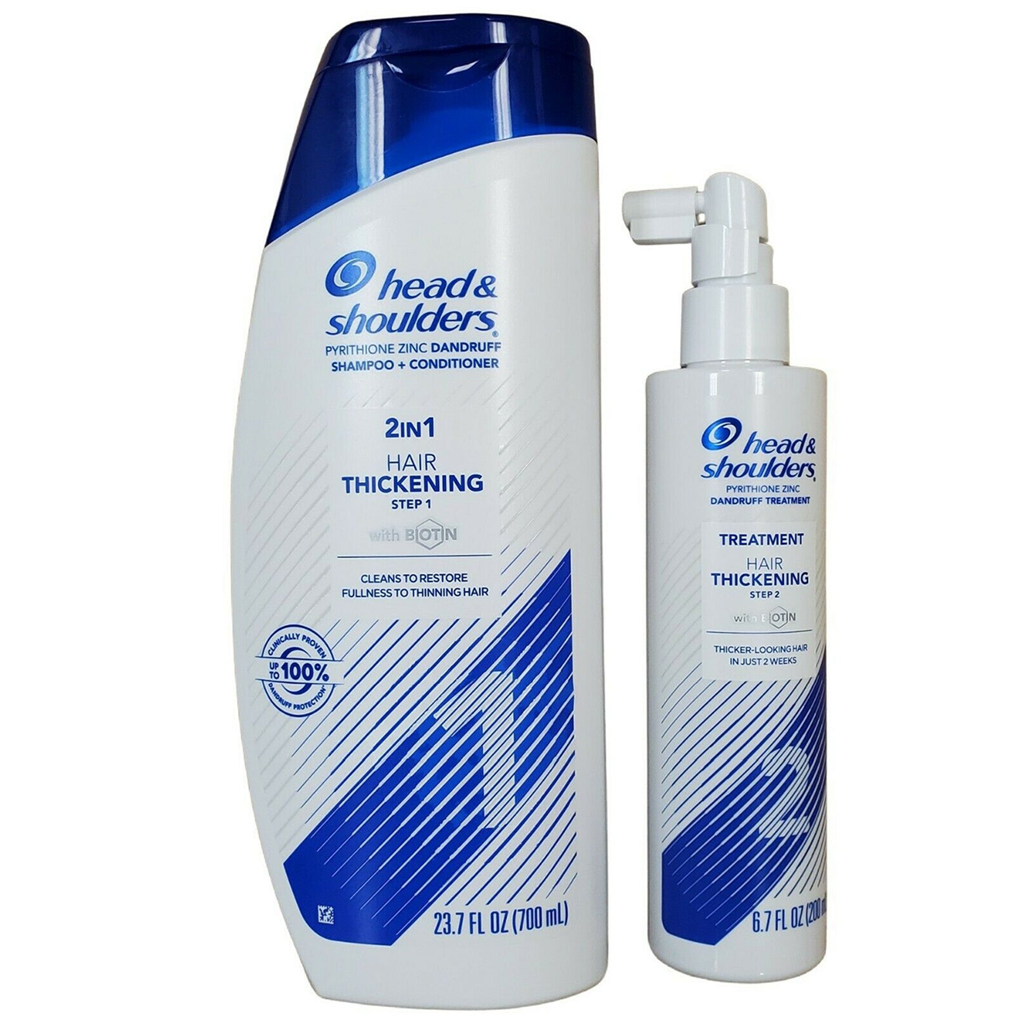 Head & Shoulders Hair Thickening 2 in1 Shampoo, Conditioner, Treatment 23.7-6.7OZ