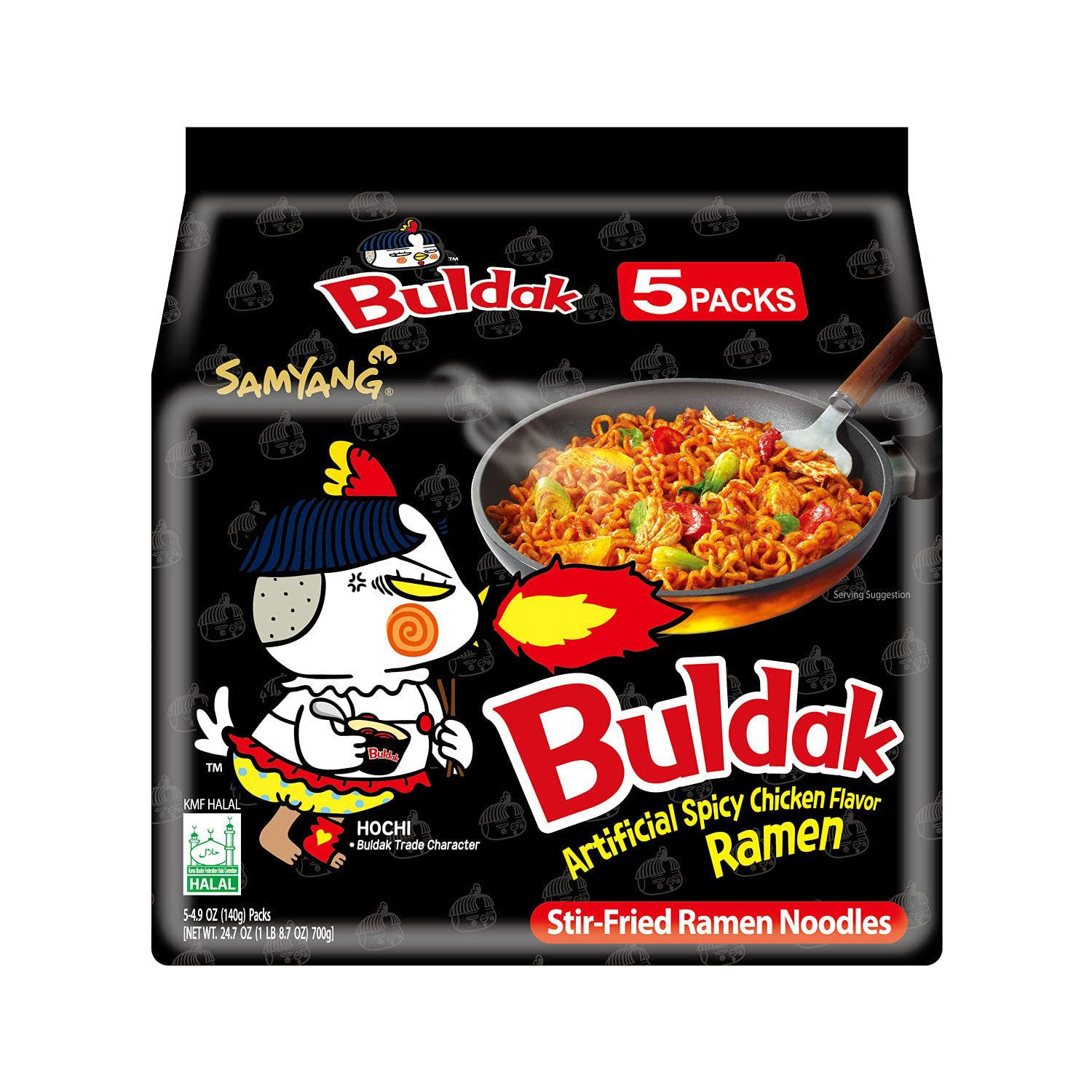 Samyang Buldak Ramen, Original Hot Chicken Flavor(5 Packs)