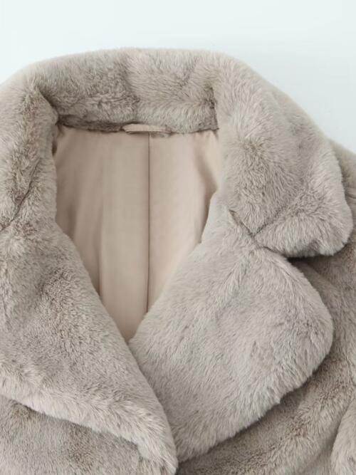 Faux Fur Coat in Ivory or Camel