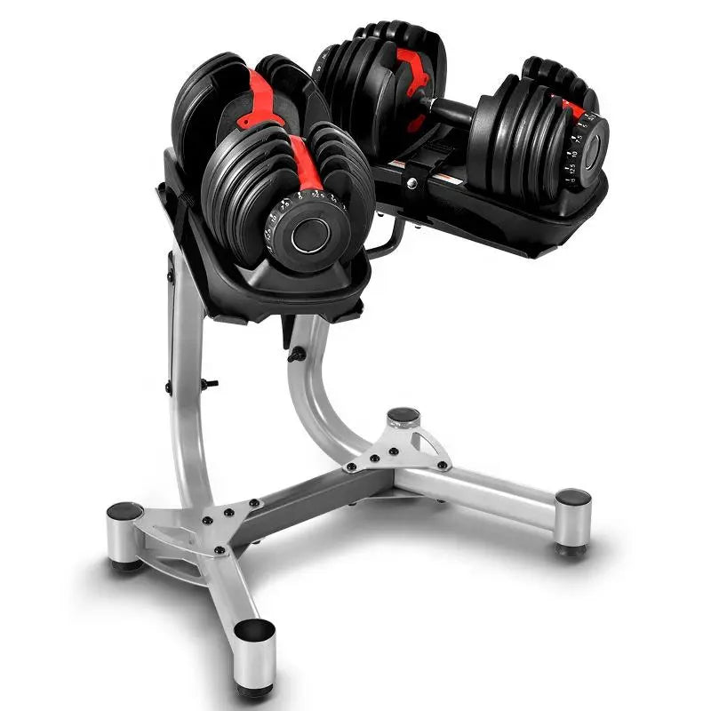 In a Bundle, a Pair of Universal Dumbbells 24 Kg (52.5 L.B.S) + an Adjusted Stand