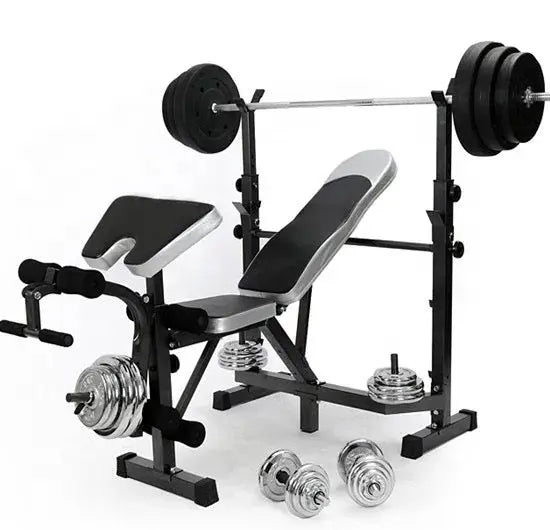 Bundle Set of Weights 50 Kg in a Suitcase + Adjustable Bench Press