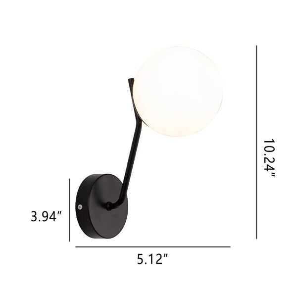 Moderne bolvormige glazen wandlamp
