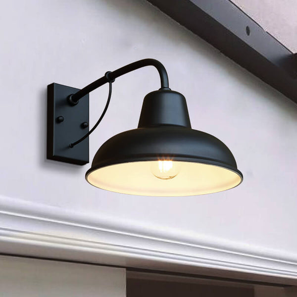 Taavita Vintage Iron Barn Waterproof 1-Light Wall Lamp