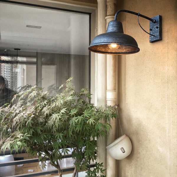 Taavita Vintage Iron Barn Waterproof 1-Light Wall Lamp