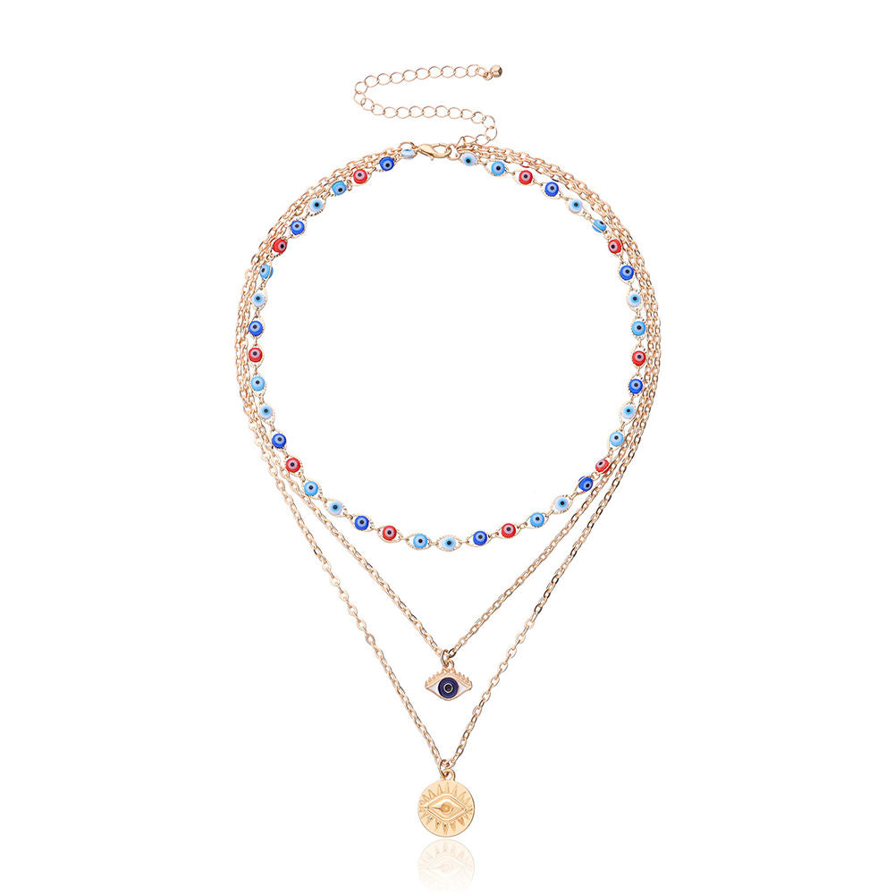 Evil eye necklace 14k gold