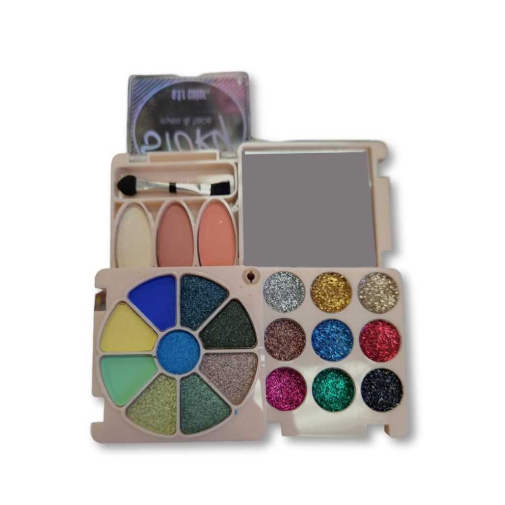 SFR Color Story Face &  Eyes Palette | Eyeshadow Highlighter Blusher Glitter