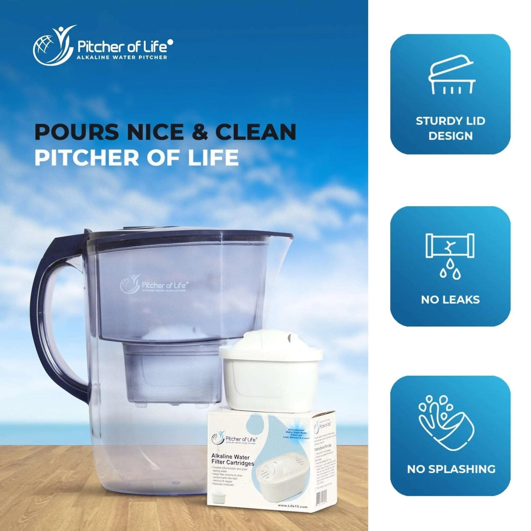 Alkaline Water PITCHER OF LIFE?  Improved 2024 - Super Alkaline Water Filter Pitcher