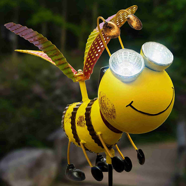 Bee with Solar Light Eyes and Rotating Wings