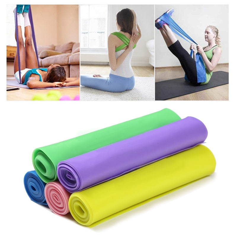 1 Pcs Gym Equipment 1.5M Yoga Pilates Rubber Stretch Strap