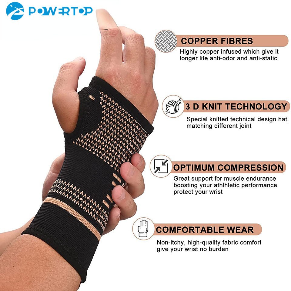 Copper Professional Wristband Sports Compression Wrist Guard