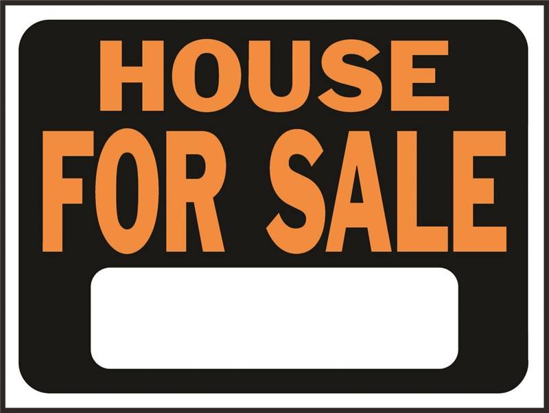 HY-KO Hy-Glo Series 3004 Identification Sign, House For Sale, Fluorescent Orange Legend, Plastic