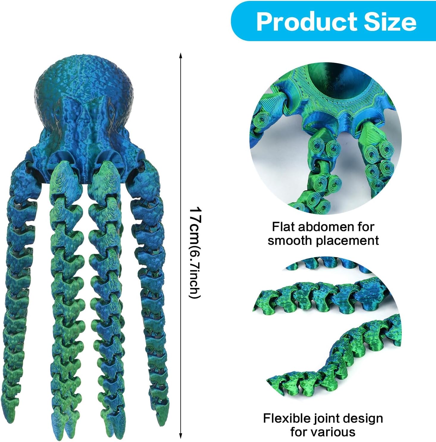 Surprise 3D Printed Octopus Animals Toy, Fidget Toy for Autism ADHD 3D Printed Gift