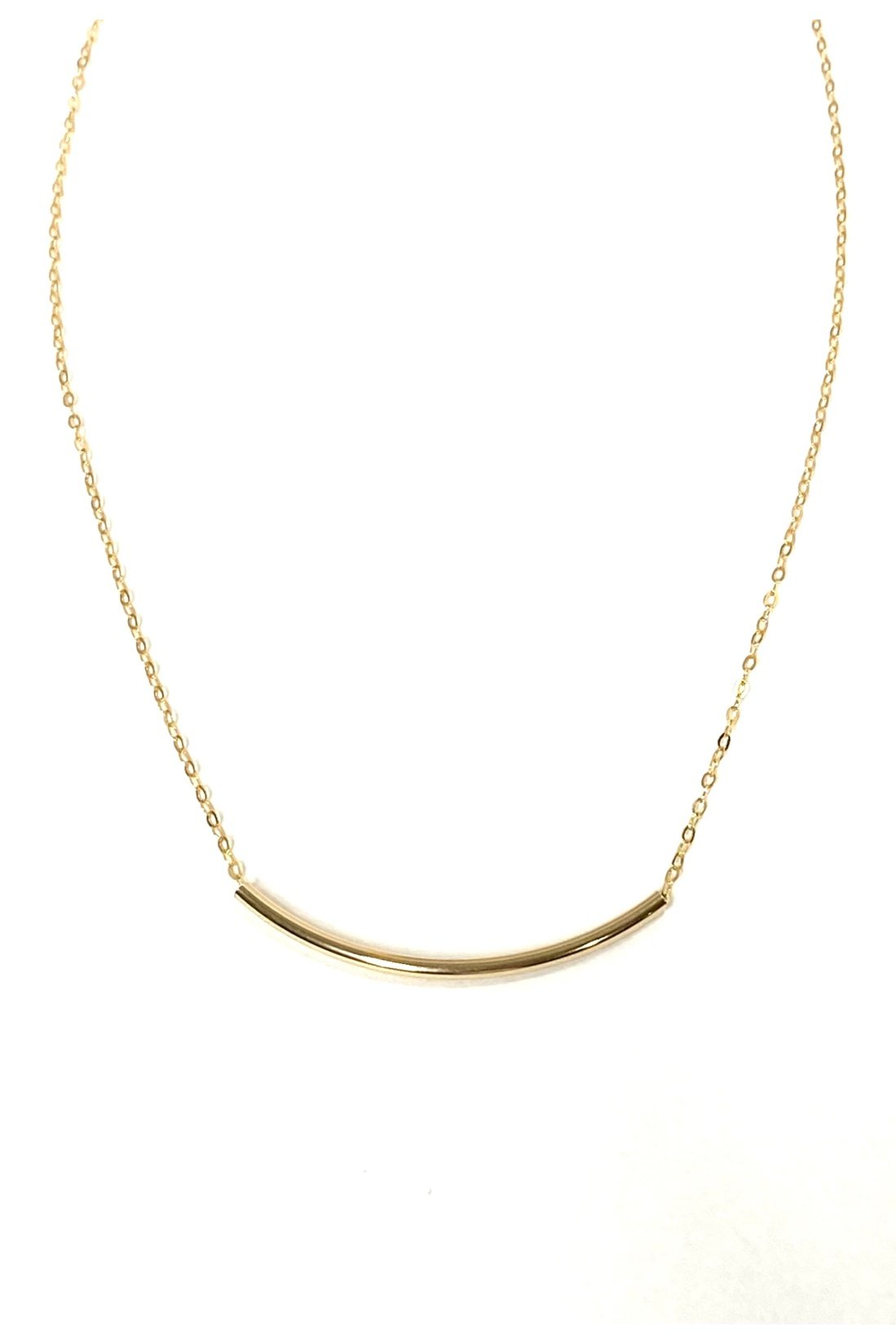 Curved Bar Necklace in Gold