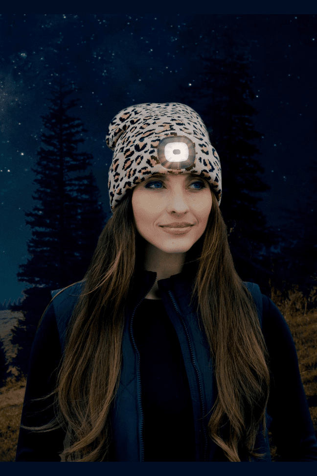 Night Scope LED Beanie - Leopard