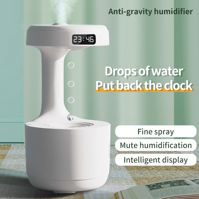 Anti-Gravity Humidifier With Clock Water Drop