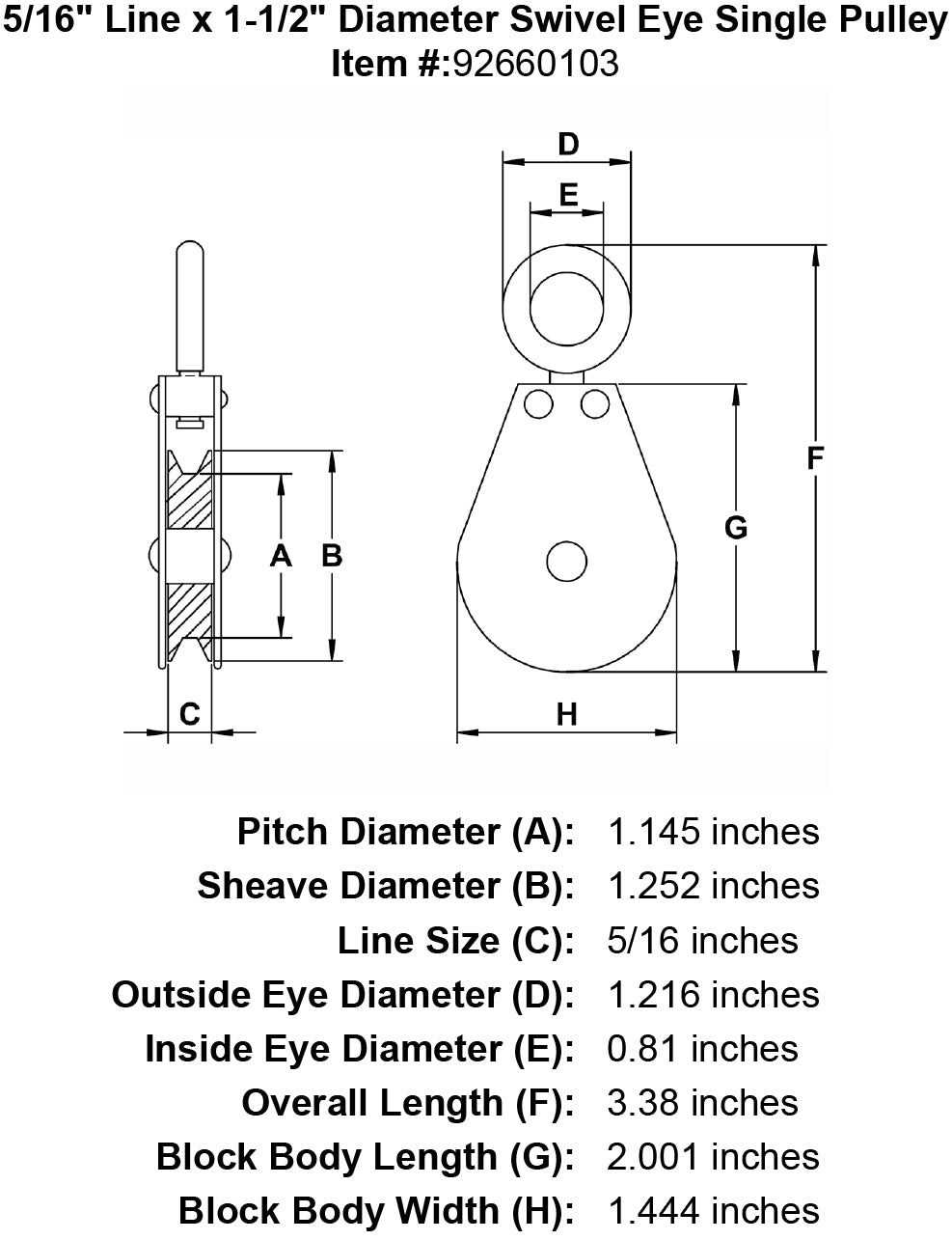 Small Swivel Eye Rope Pulleys