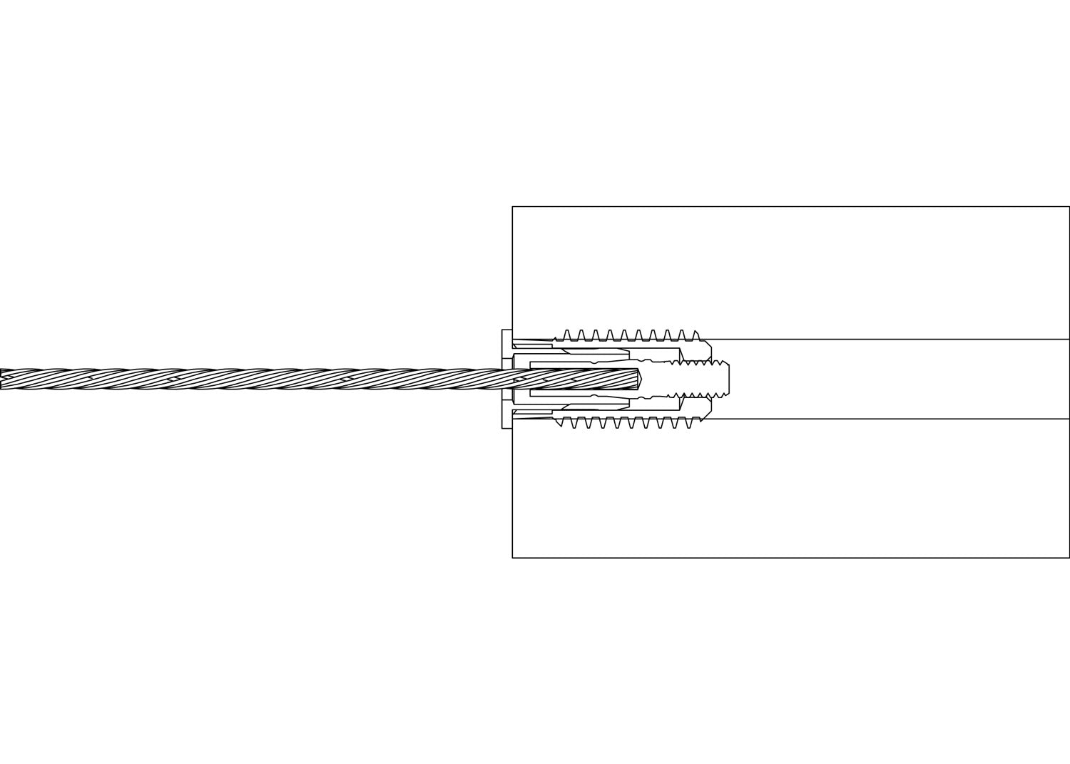 HAAS Revo Cable Rail Lag Swage Stud End Stop Fitting Assembly