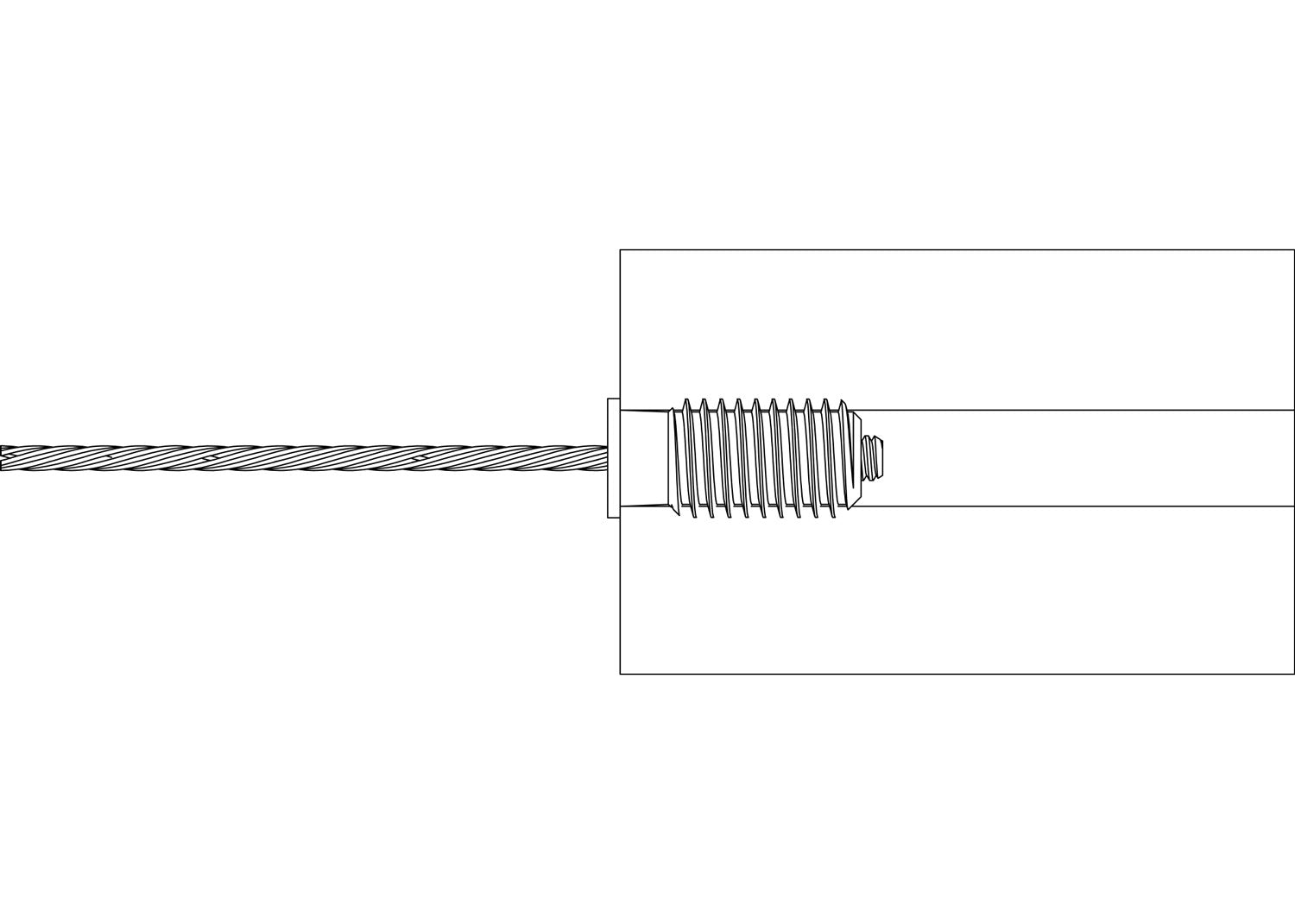 HAAS Revo Cable Rail Lag Swage Stud End Stop Fitting Assembly