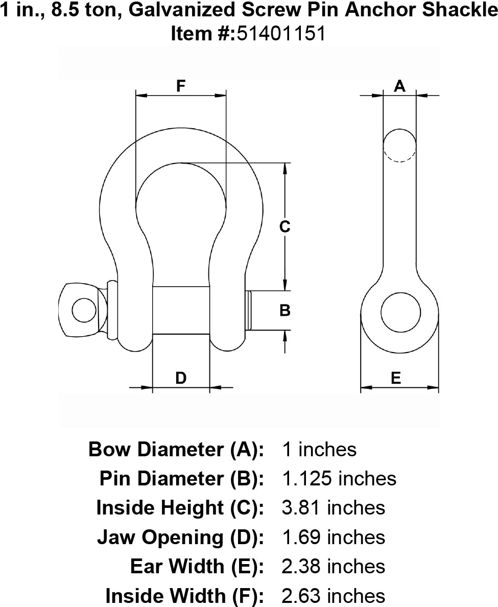 Galvanized Screw Pin Anchor Shackle