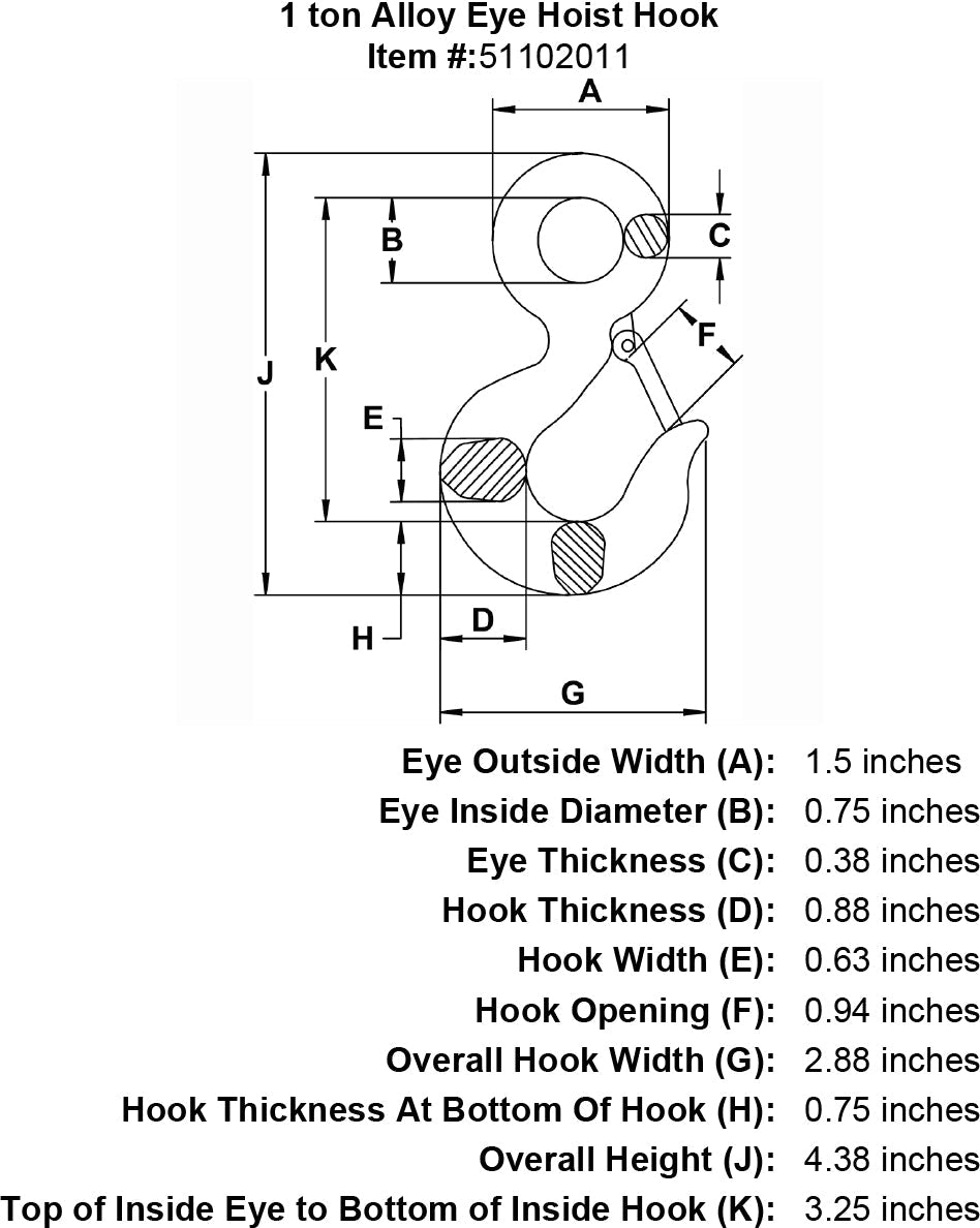 Alloy Eye Hoist Hook