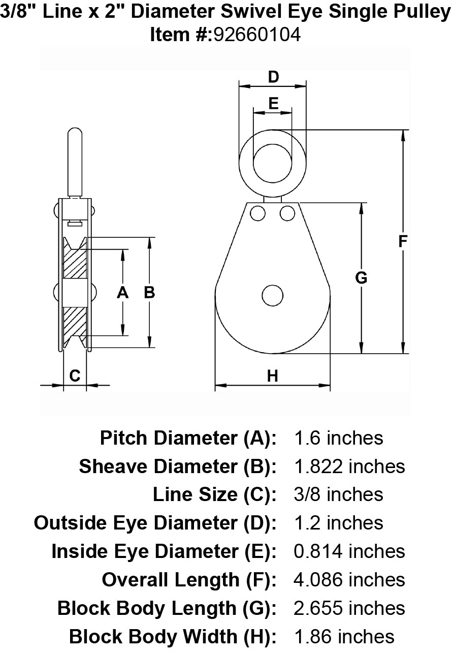 Small Swivel Eye Rope Pulleys