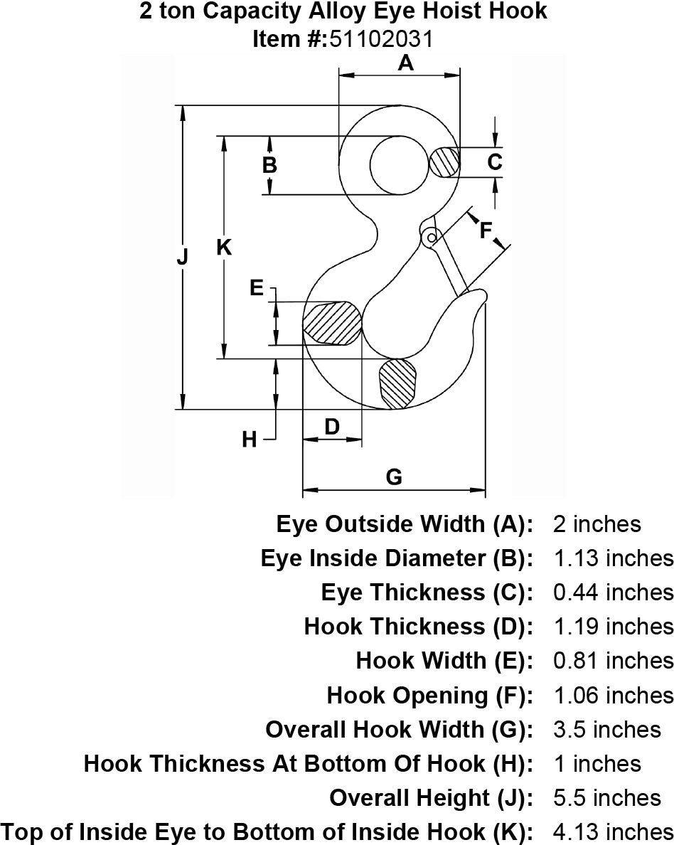 Alloy Eye Hoist Hook