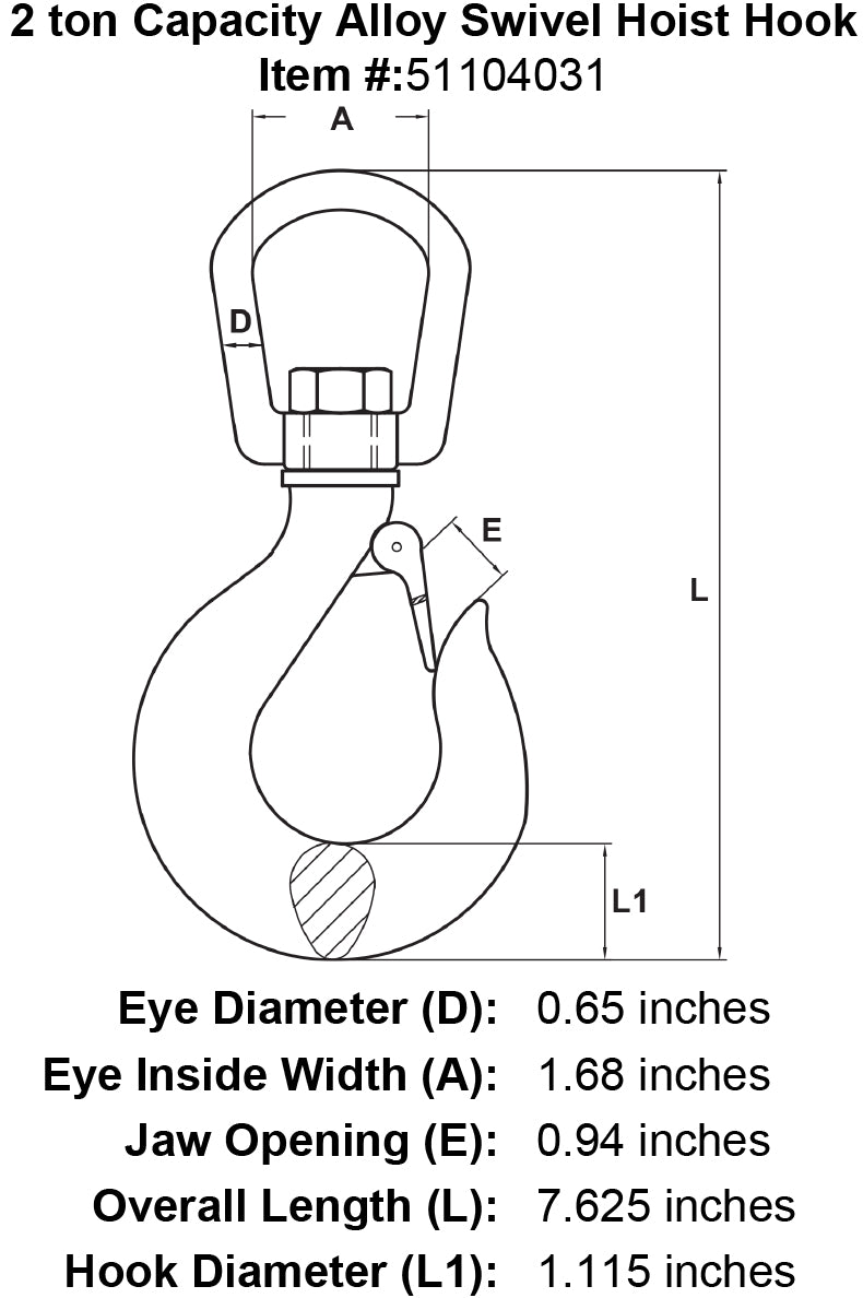 Alloy Swivel Hoist Hook