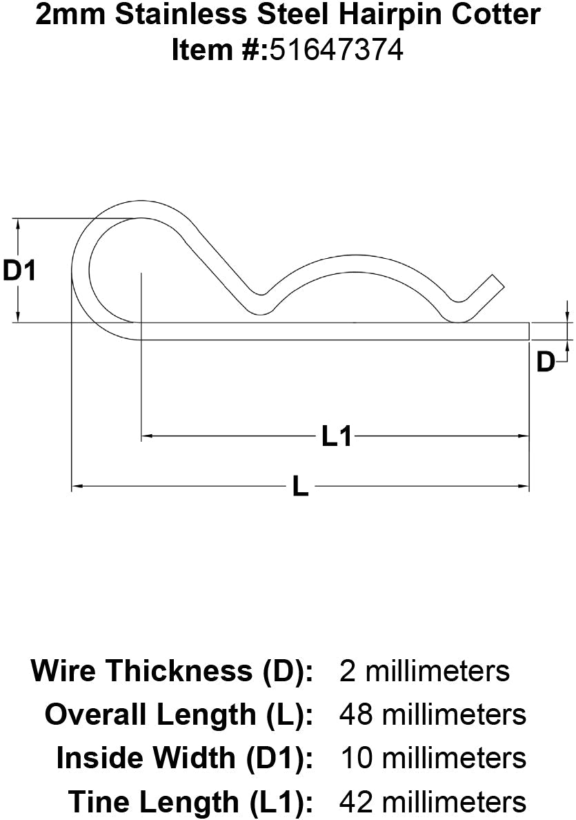 Stainless Hairpin Cotters