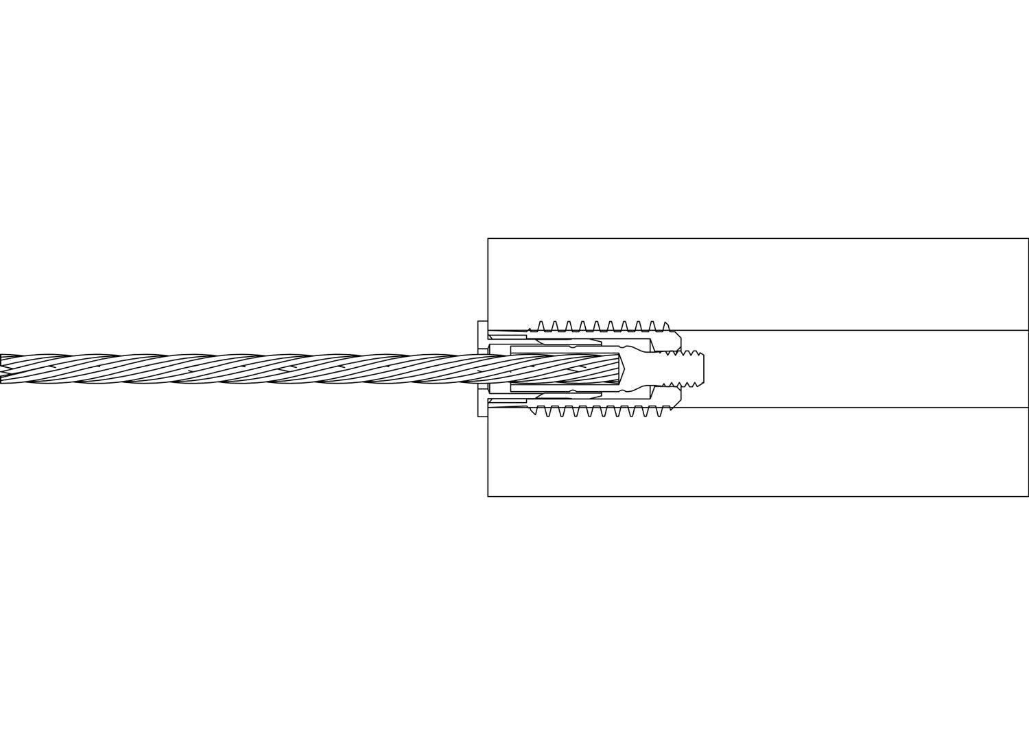 HAAS Revo Cable Rail Lag Swage Stud End Stop Fitting Assembly