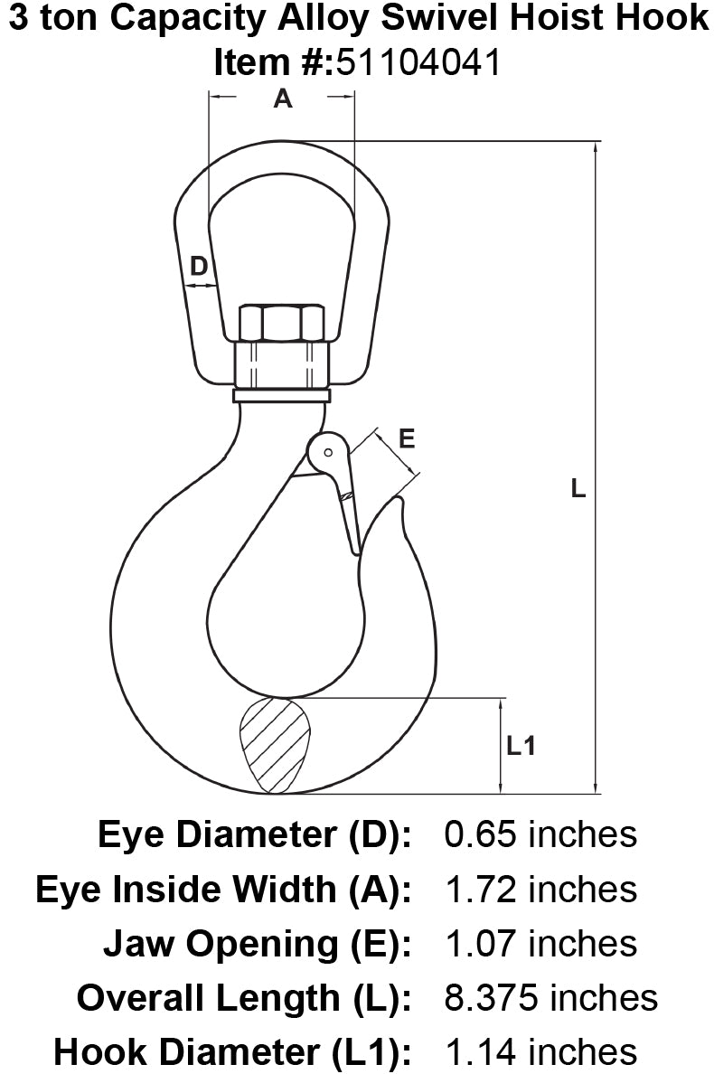 Alloy Swivel Hoist Hook